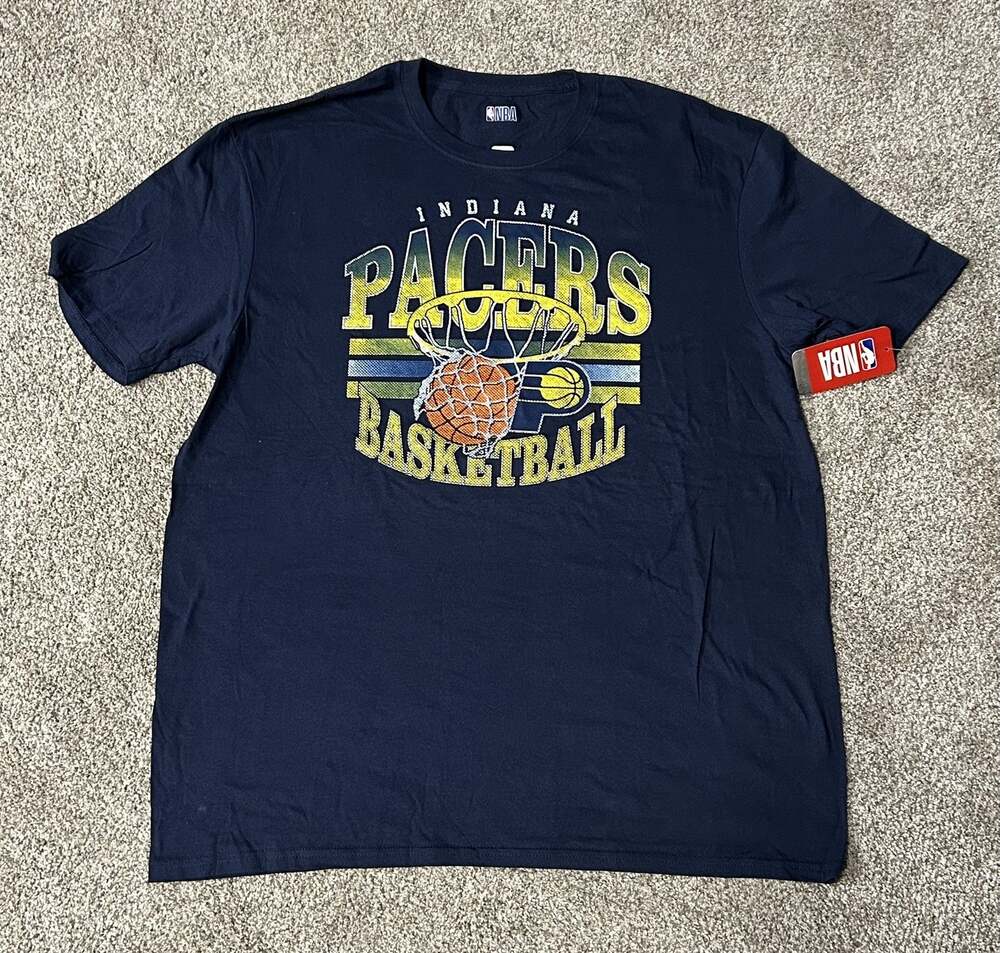NBA Indiana Pacers Mens T-shirt Size XL Navy Blue Short Sleeve Basketball
